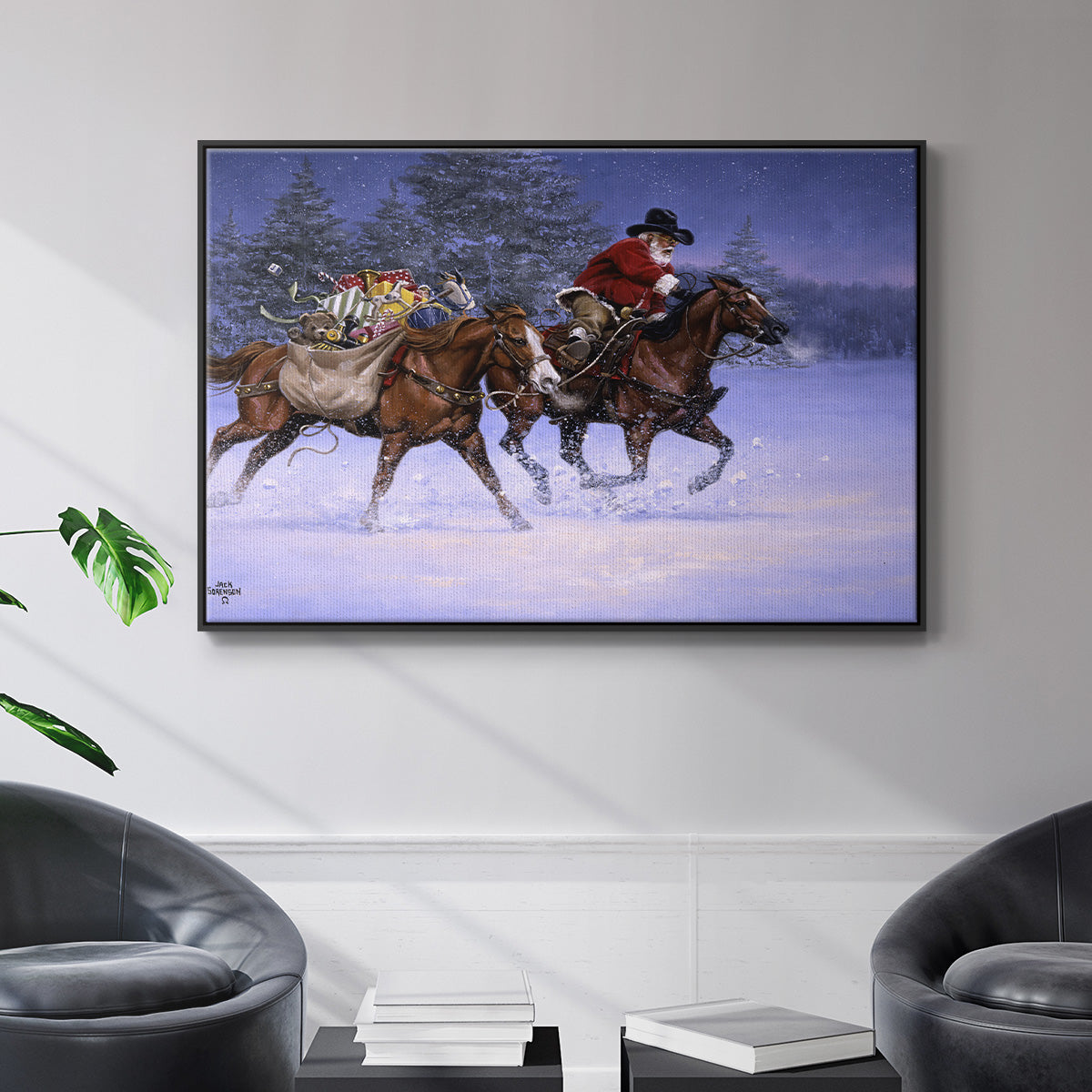 Christmas Rush - Floater Framed Canvas Print