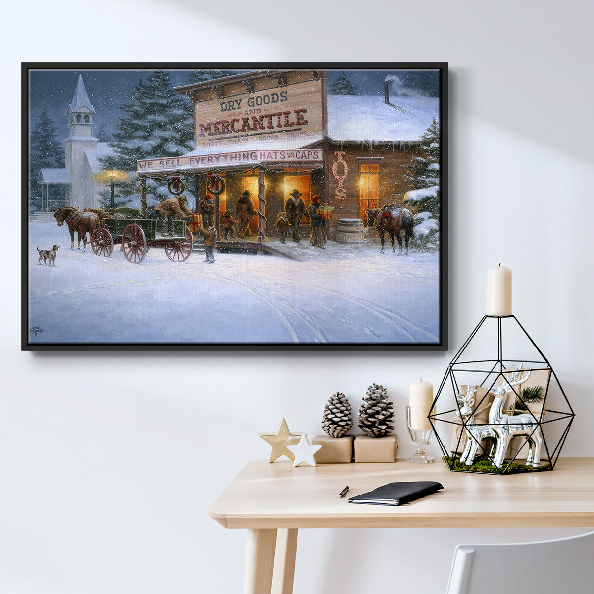Christmas Wishes - Floater Framed Canvas Print