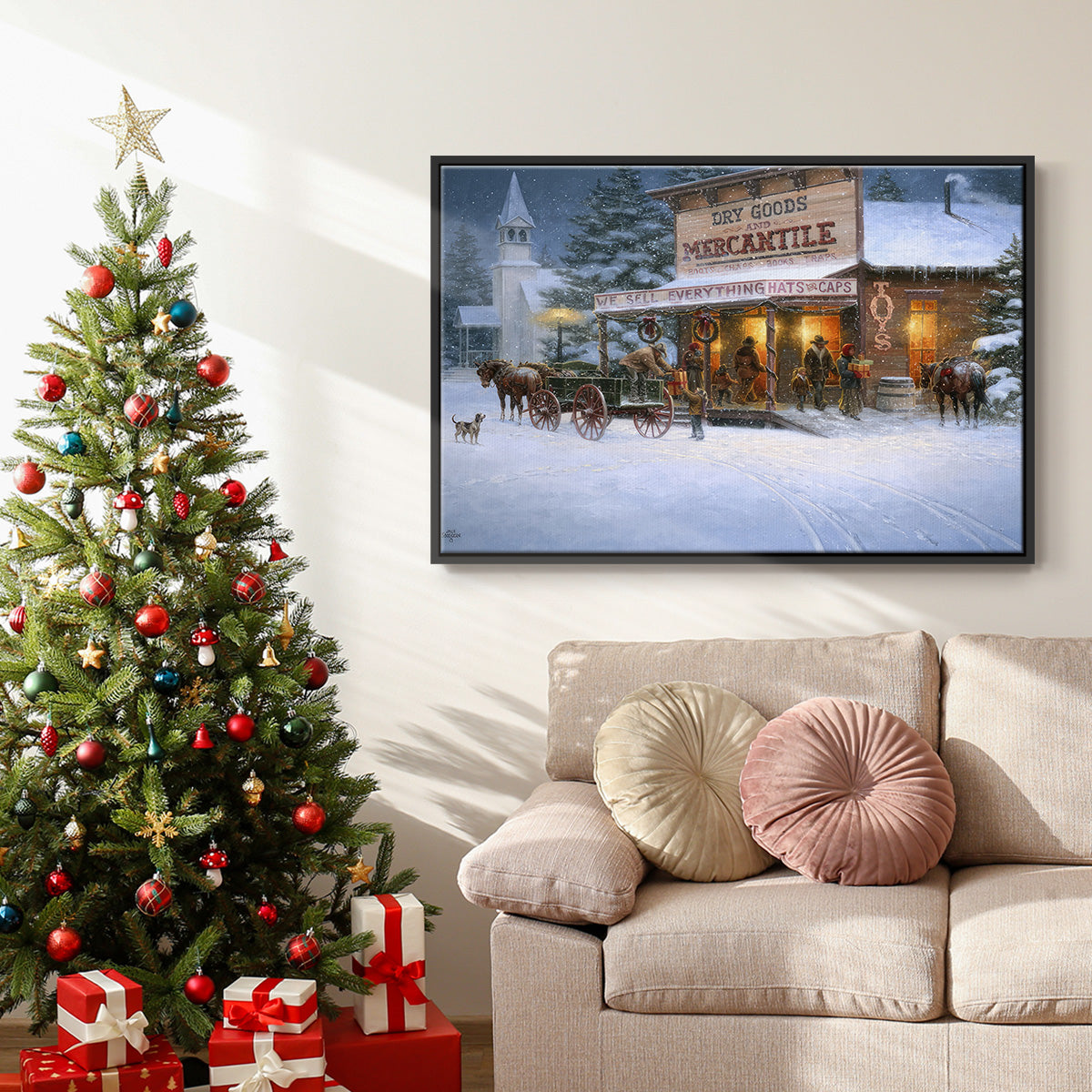 Christmas Wishes - Floater Framed Canvas Print