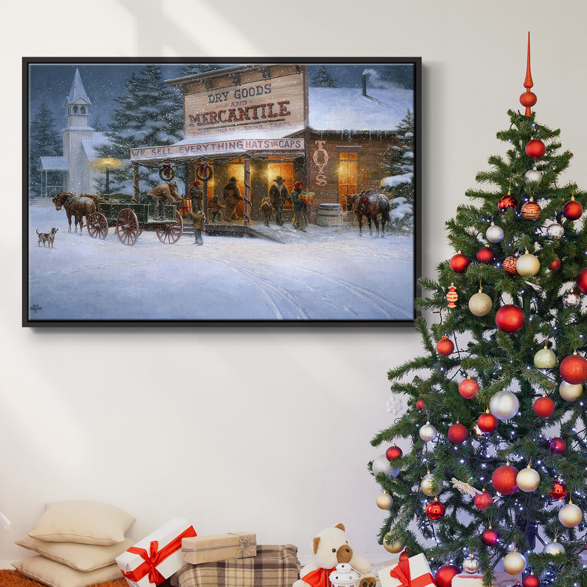 Christmas Wishes - Floater Framed Canvas Print