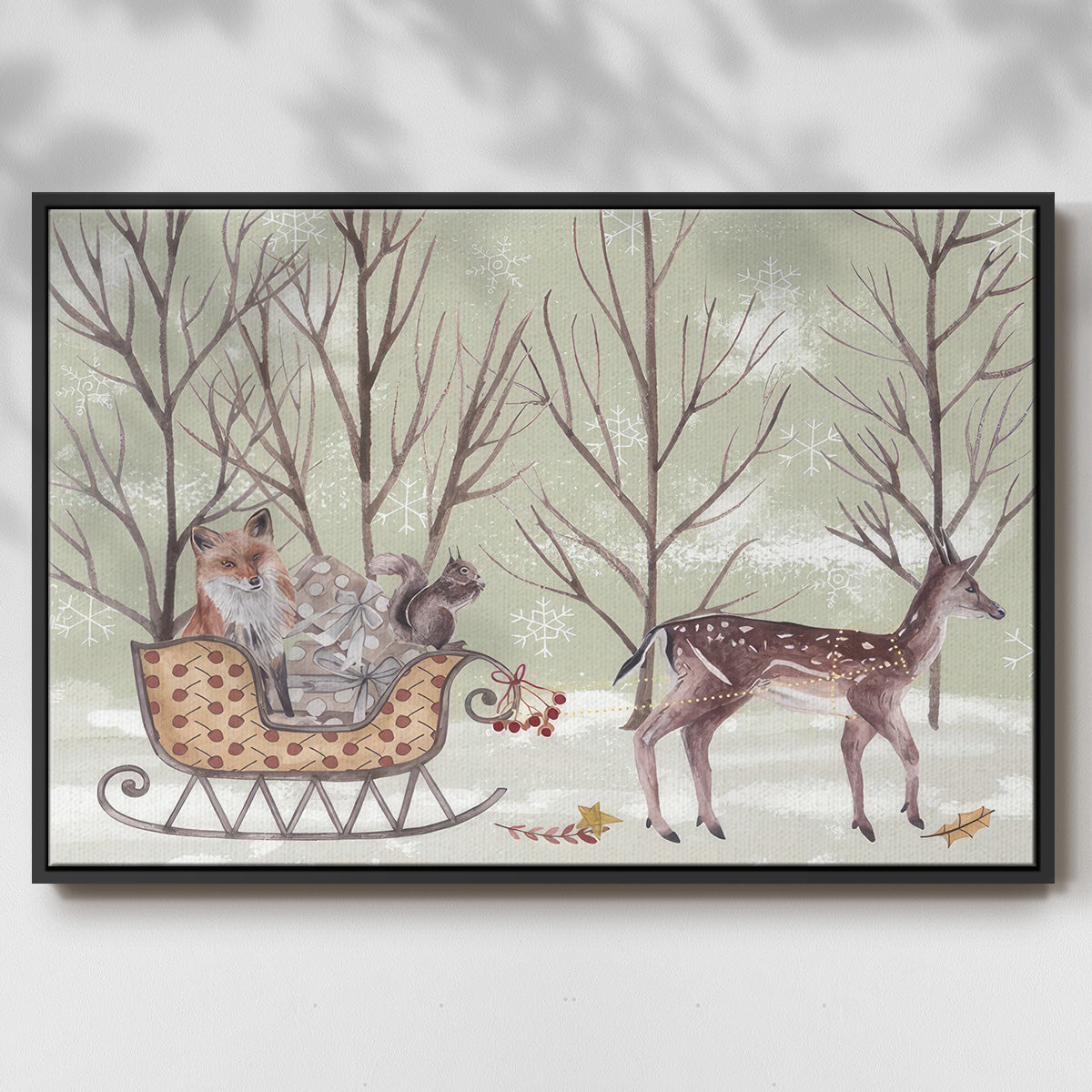 Christmas Time I - Floater Framed Canvas Print
