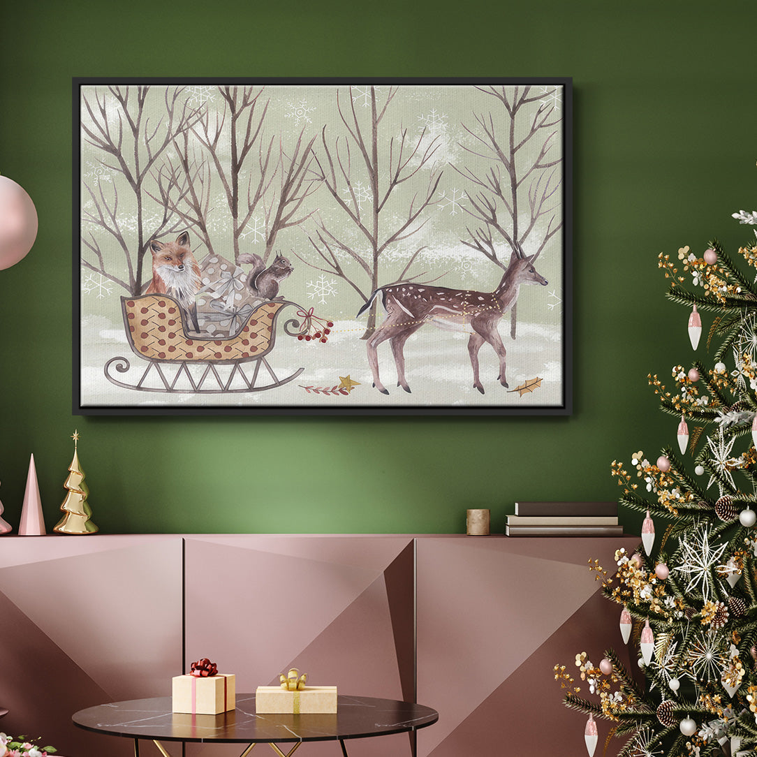Christmas Time I - Floater Framed Canvas Print