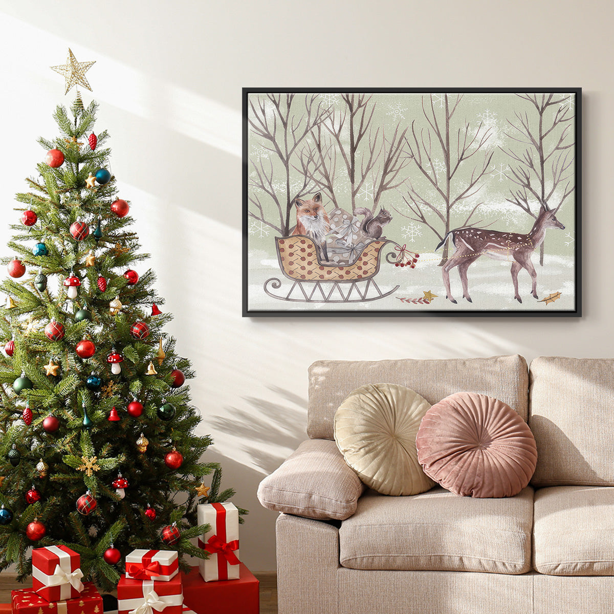 Christmas Time I - Floater Framed Canvas Print