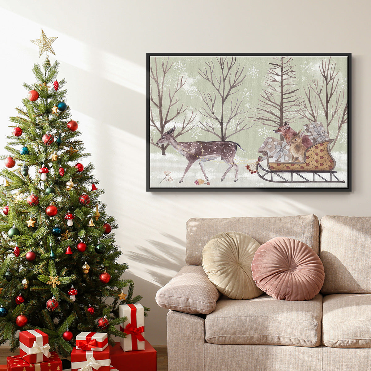 Christmas Time II - Floater Framed Canvas Print
