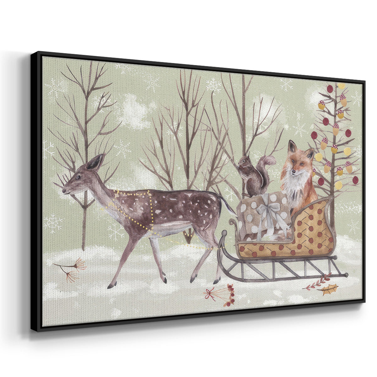 Christmas Time Collection A - Floater Framed Canvas Print