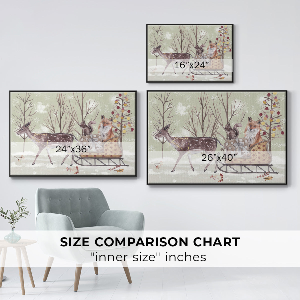 Christmas Time Collection A - Floater Framed Canvas Print