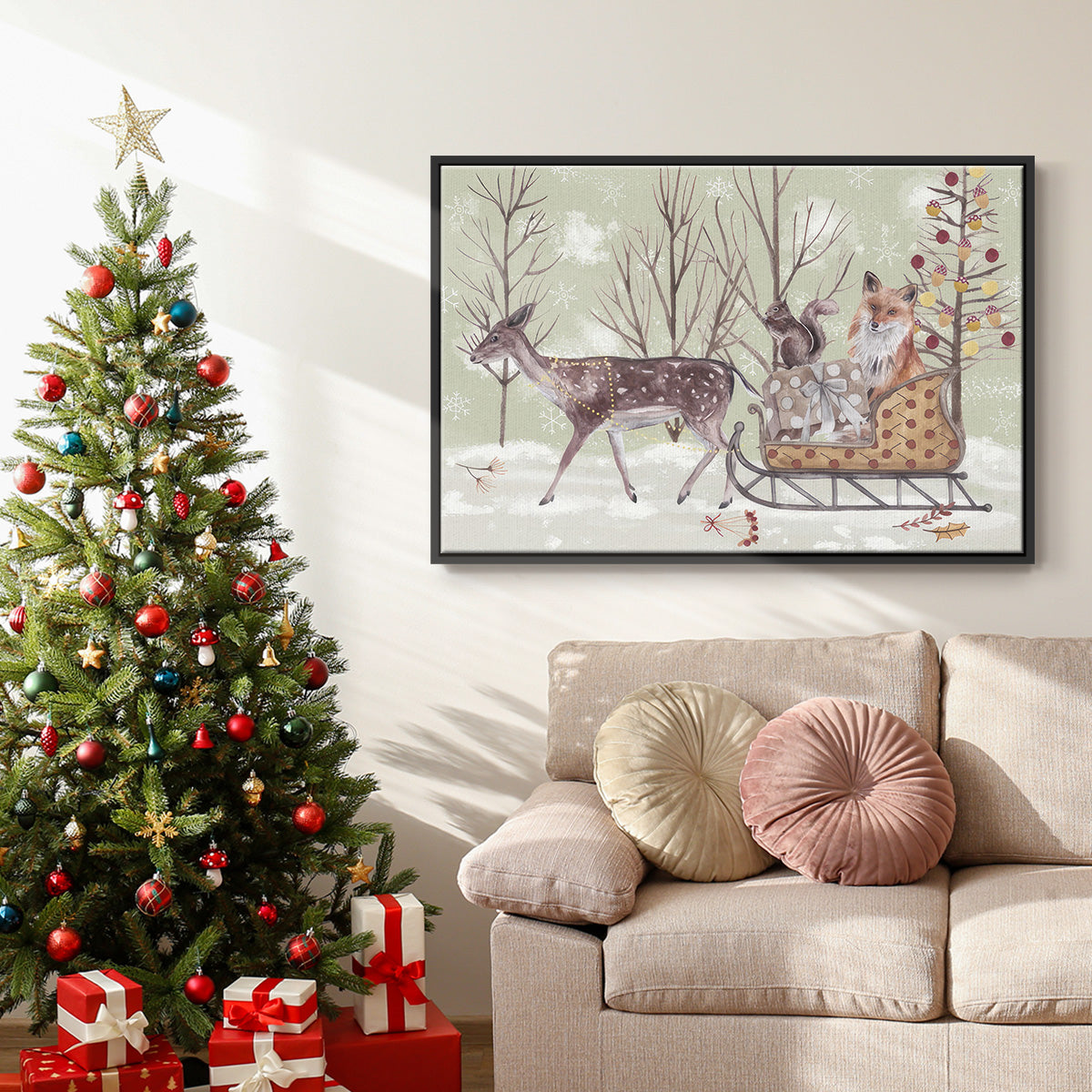 Christmas Time Collection A - Floater Framed Canvas Print