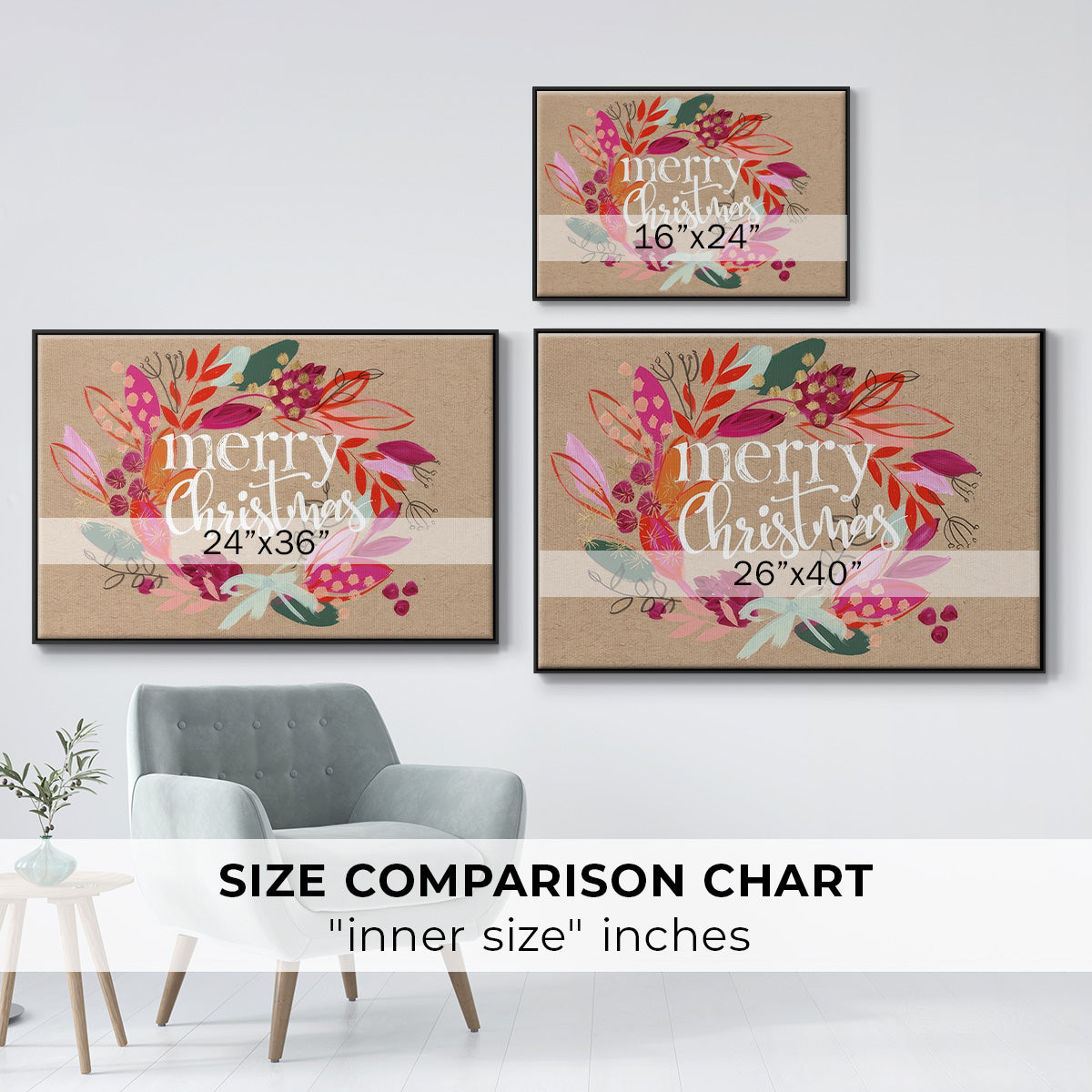 Crafty Christmas Collection A - Floater Framed Canvas Print