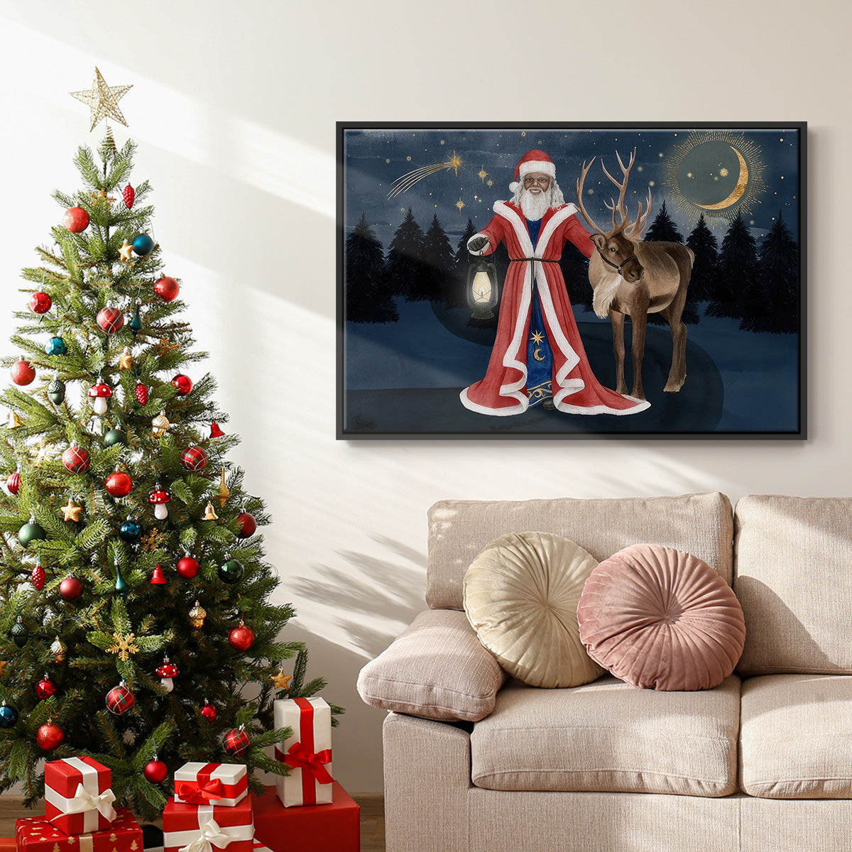Celestial Christmas Collection A - Floater Framed Canvas Print