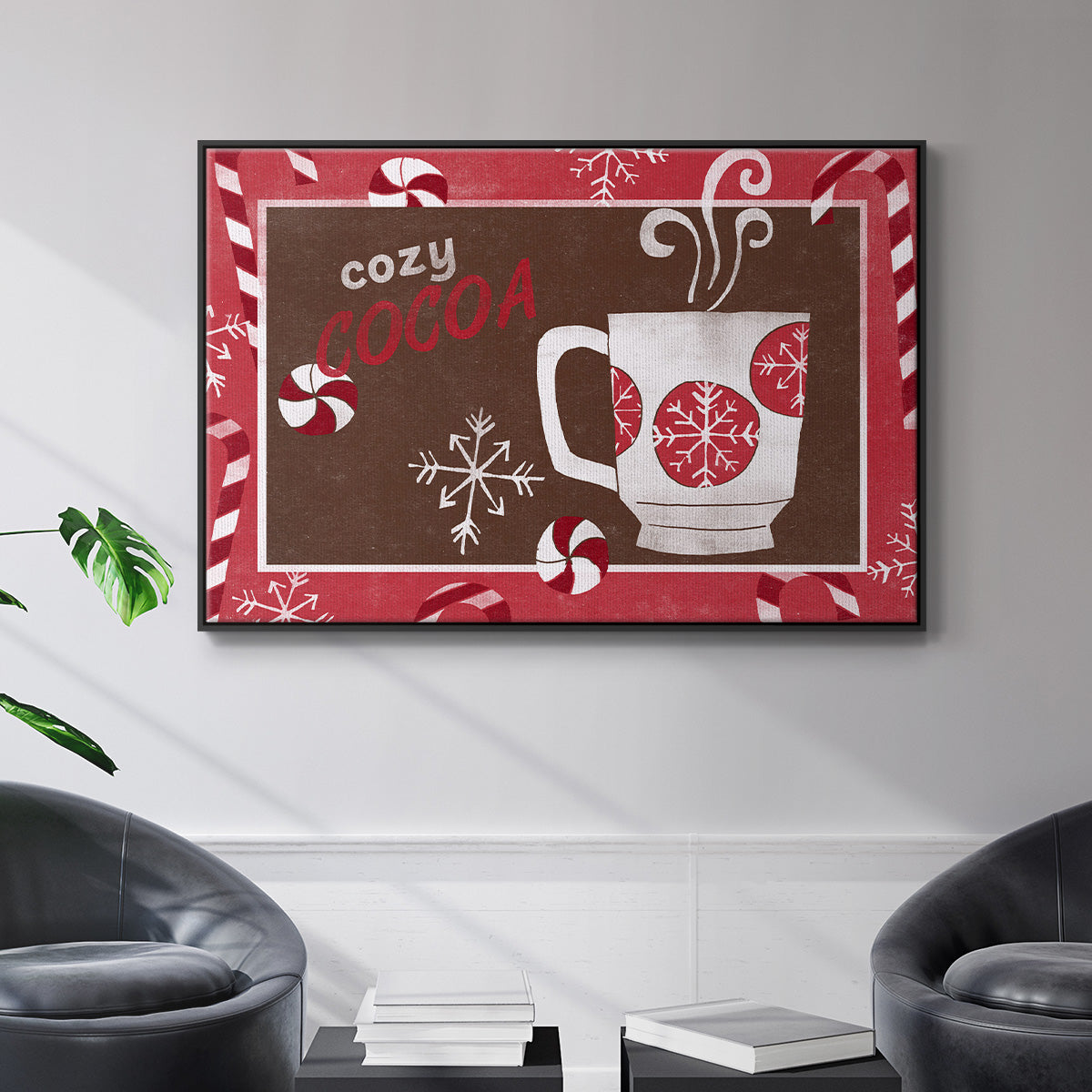 Cozy Cocoa Christmas Collection A - Floater Framed Canvas Print