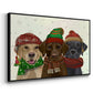 Christmas 3 Winter Labs - Floater Framed Canvas Print