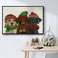 Christmas 3 Winter Labs - Floater Framed Canvas Print