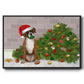 Christmas Boxer and Broken Christmas Tree - Floater Framed Canvas Print