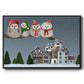 Christmas Owl Village - Floater Framed Canvas Print