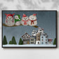Christmas Owl Village - Floater Framed Canvas Print