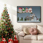 Christmas Owl Village - Floater Framed Canvas Print