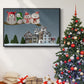 Christmas Owl Village - Floater Framed Canvas Print