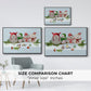 Fluffy Christmas Owls on Branch - Floater Framed Canvas Print