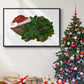 Christmas Holly Hedgehog - Floater Framed Canvas Print