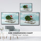 Christmas Holly Hedgehog Sledding - Floater Framed Canvas Print