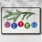 Colorful Christmas Collection A - Floater Framed Canvas Print