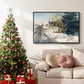 Congregational Church in Winter - Floater Framed Canvas Print