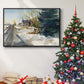 Congregational Church in Winter - Floater Framed Canvas Print