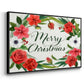 Christmas Floral Wreath Collection A - Floater Framed Canvas Print