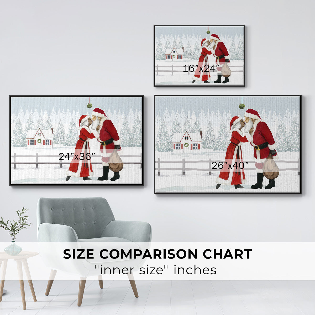 Christmas Love Collection A - Floater Framed Canvas Print