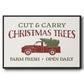 Christmas Farm Sign II - Floater Framed Canvas Print