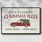 Christmas Farm Sign II - Floater Framed Canvas Print