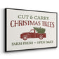 Christmas Farm Sign II - Floater Framed Canvas Print