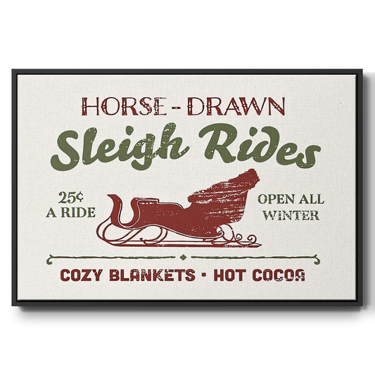 Christmas Farm Sign III - Floater Framed Canvas Print