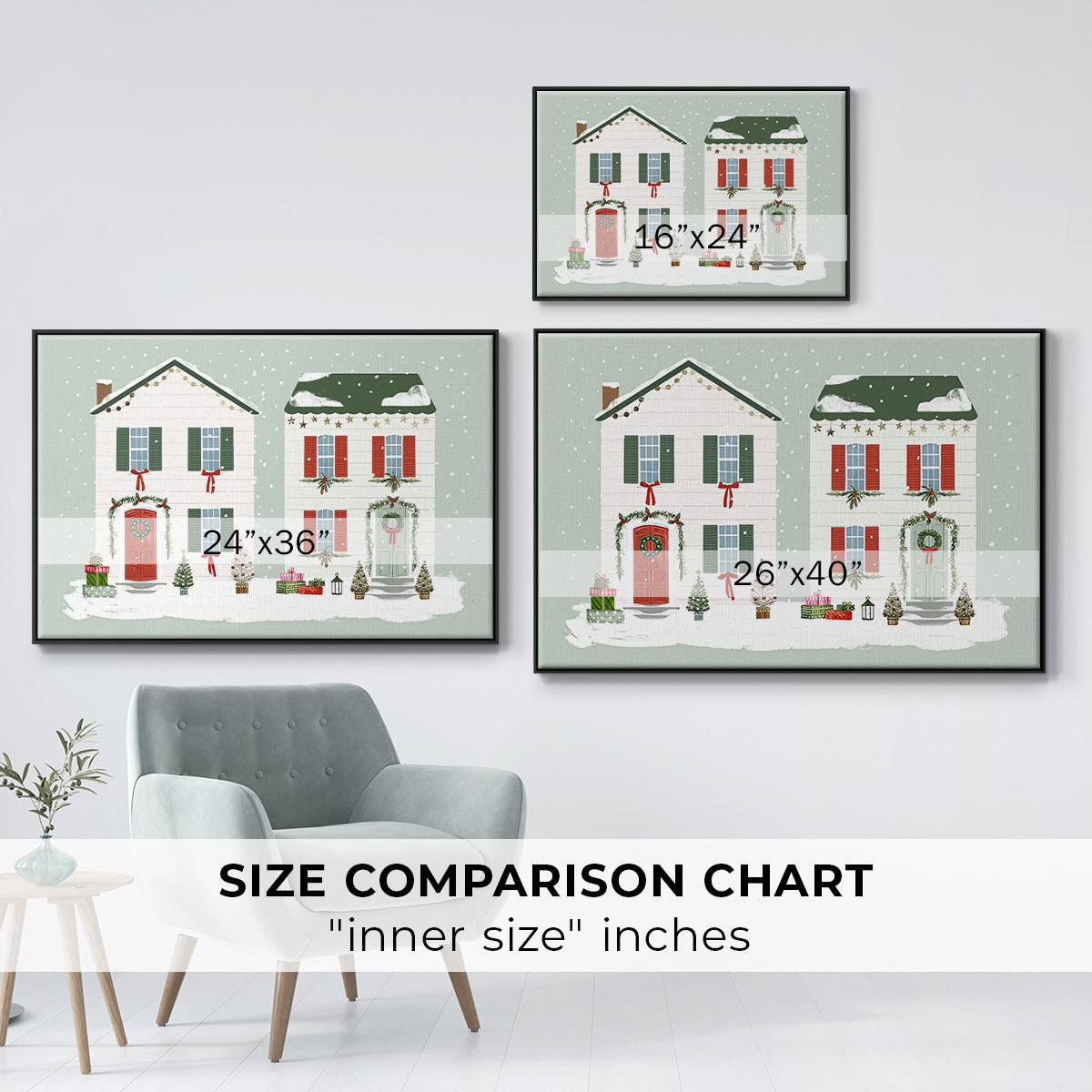 Festive Front Door Collection A - Floater Framed Canvas Print