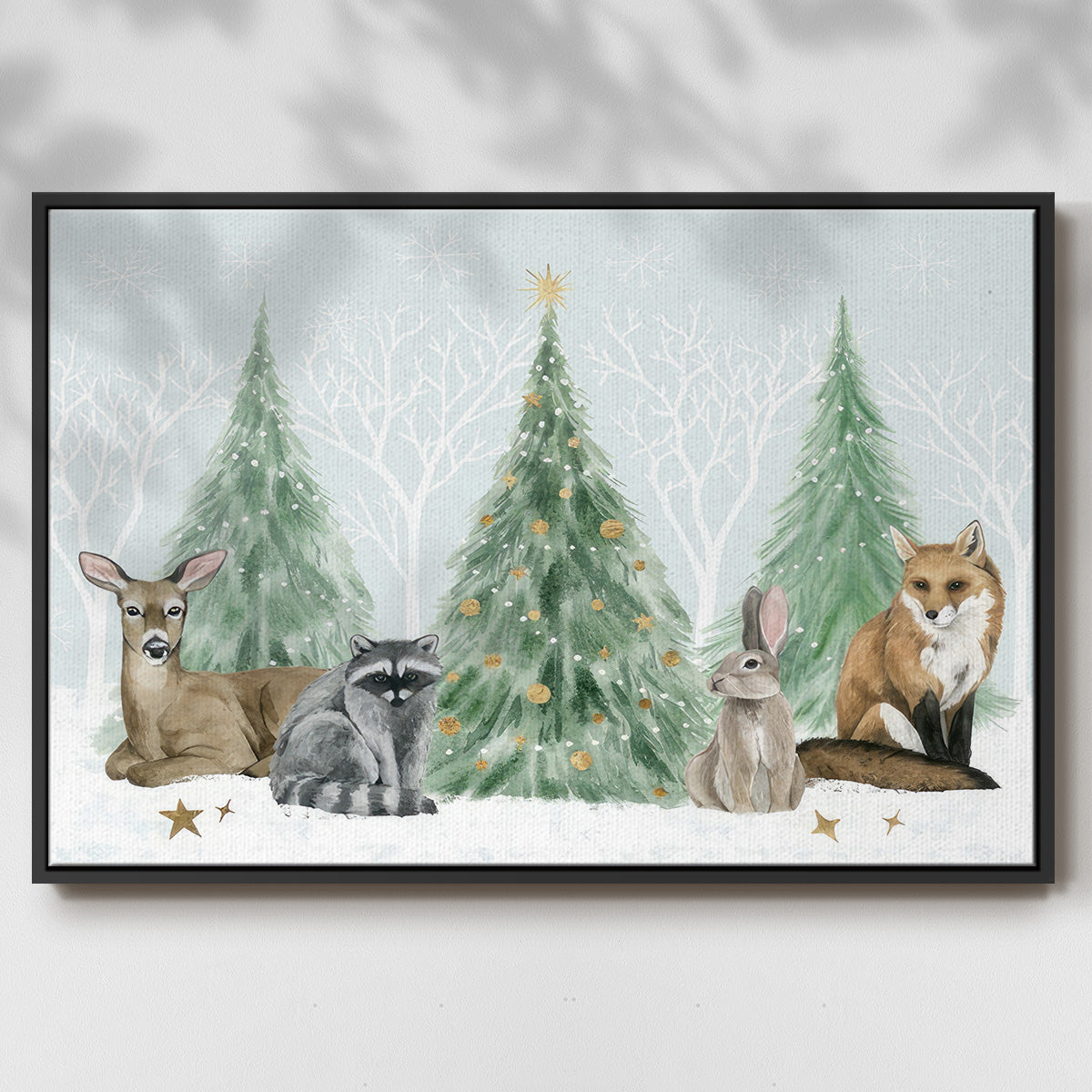 Christmas in the Forest Collection A - Floater Framed Canvas Print