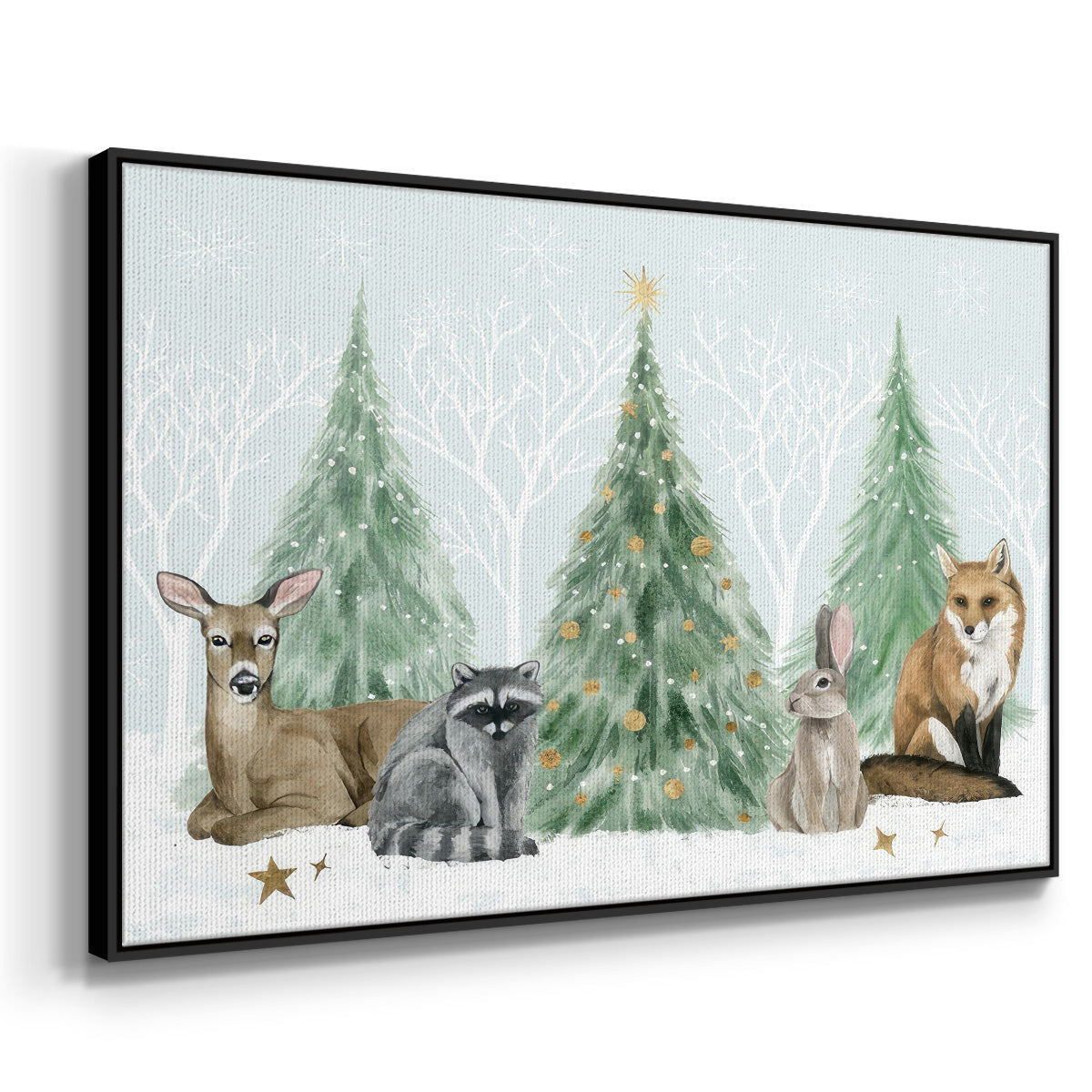 Christmas in the Forest Collection A - Floater Framed Canvas Print