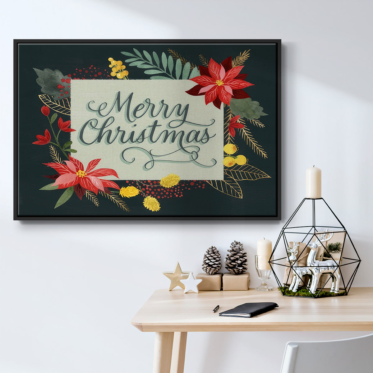 Bright Christmas Night I - Floater Framed Canvas Print