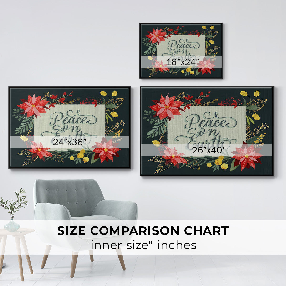 Bright Christmas Night II - Floater Framed Canvas Print