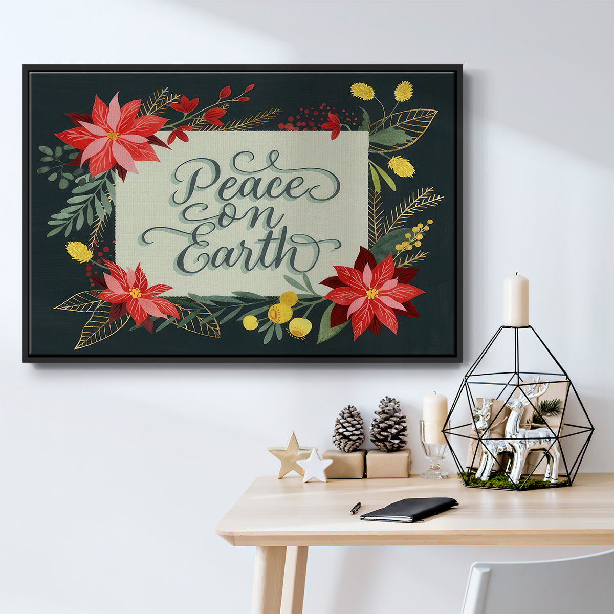 Bright Christmas Night II - Floater Framed Canvas Print