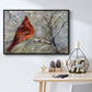 Cardinal in Snow II - Floater Framed Canvas Print