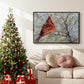Cardinal in Snow II - Floater Framed Canvas Print