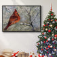 Cardinal in Snow II - Floater Framed Canvas Print