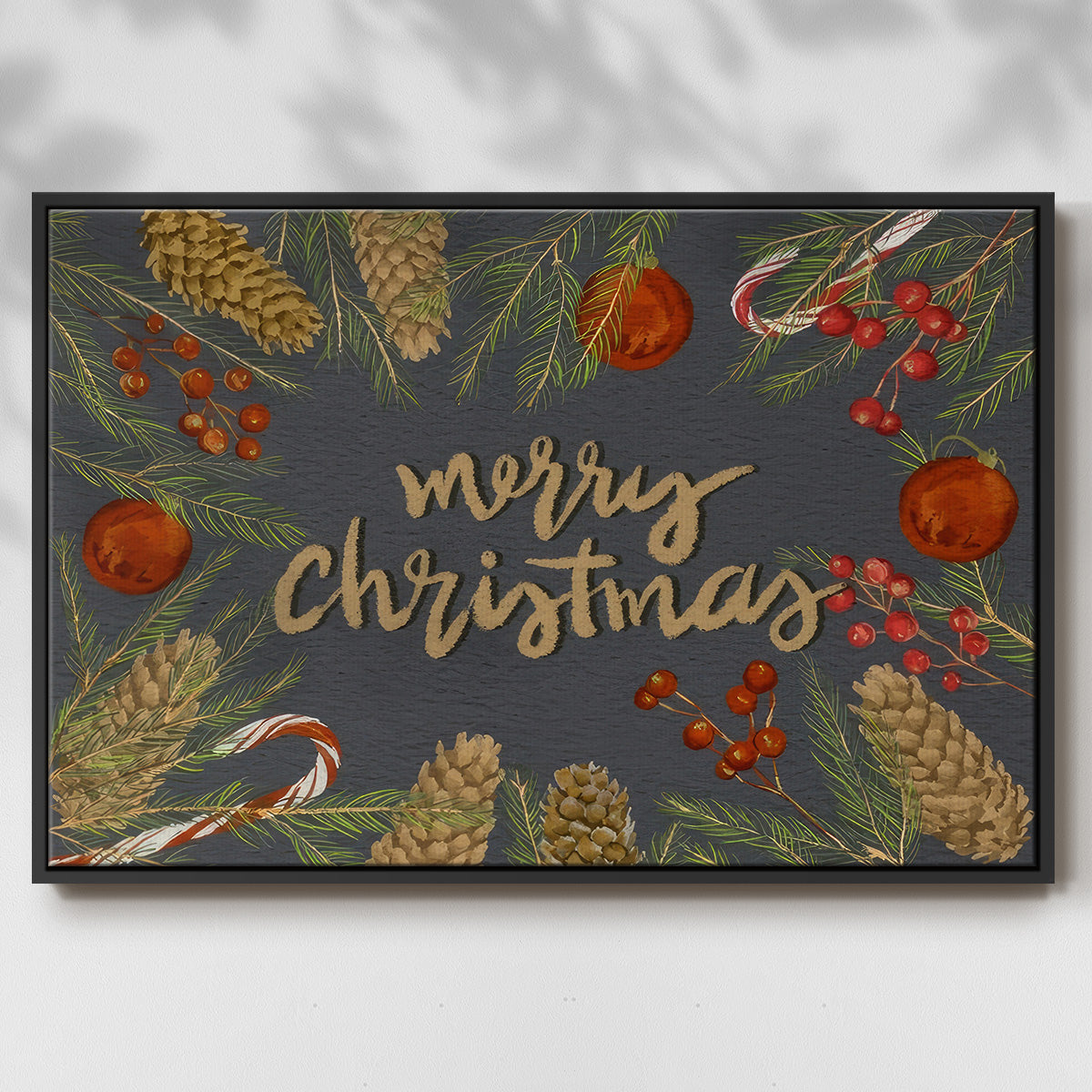 Holiday Sentiment I - Floater Framed Canvas Print