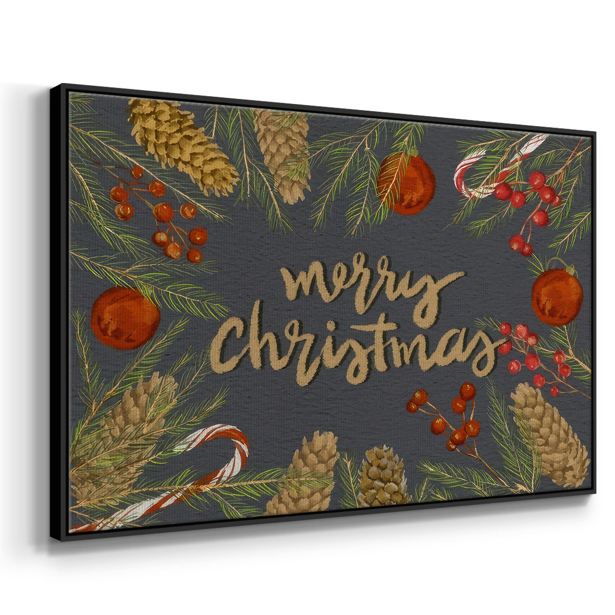 Holiday Sentiment I - Floater Framed Canvas Print