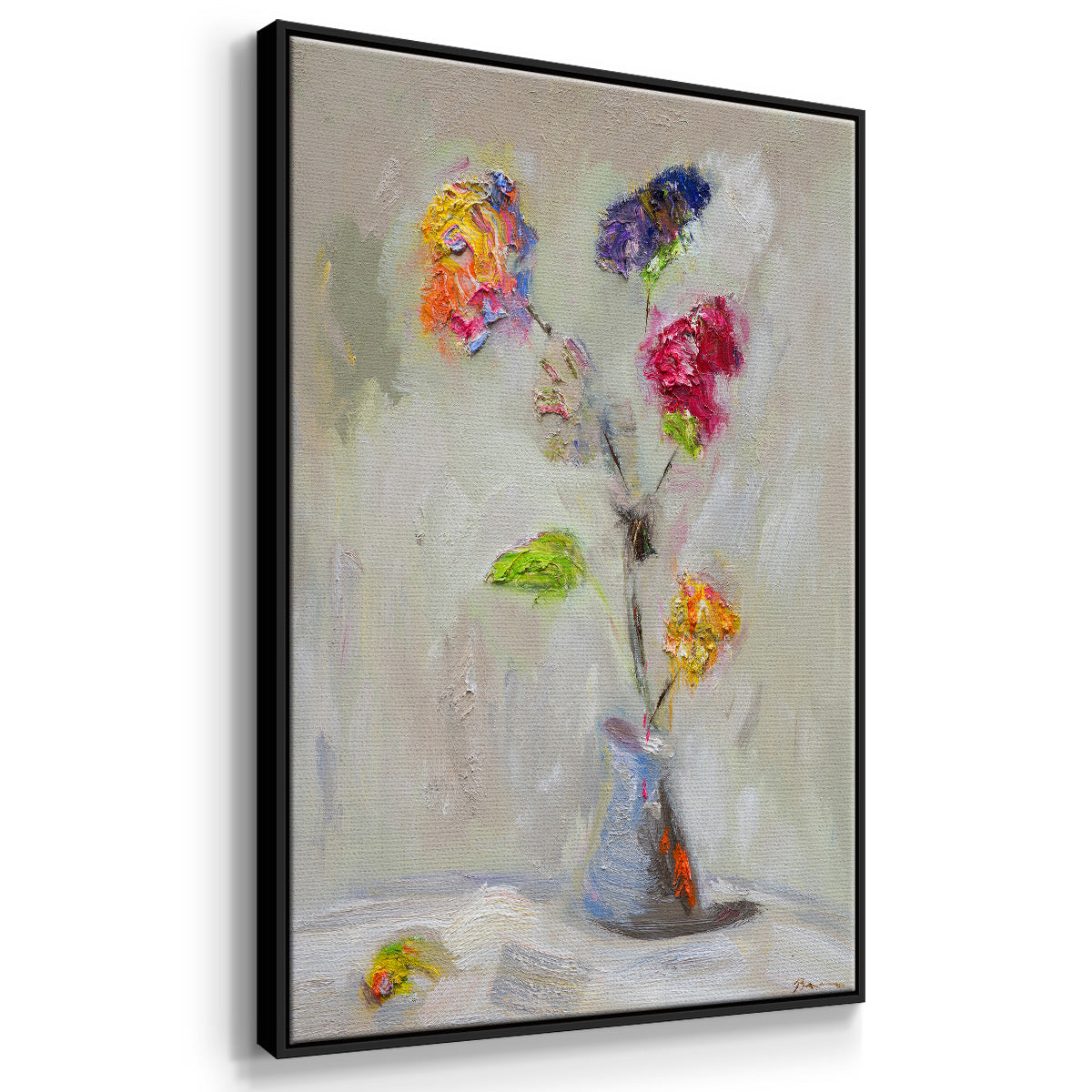 Neoplitan Floral - Floater Framed Canvas Print