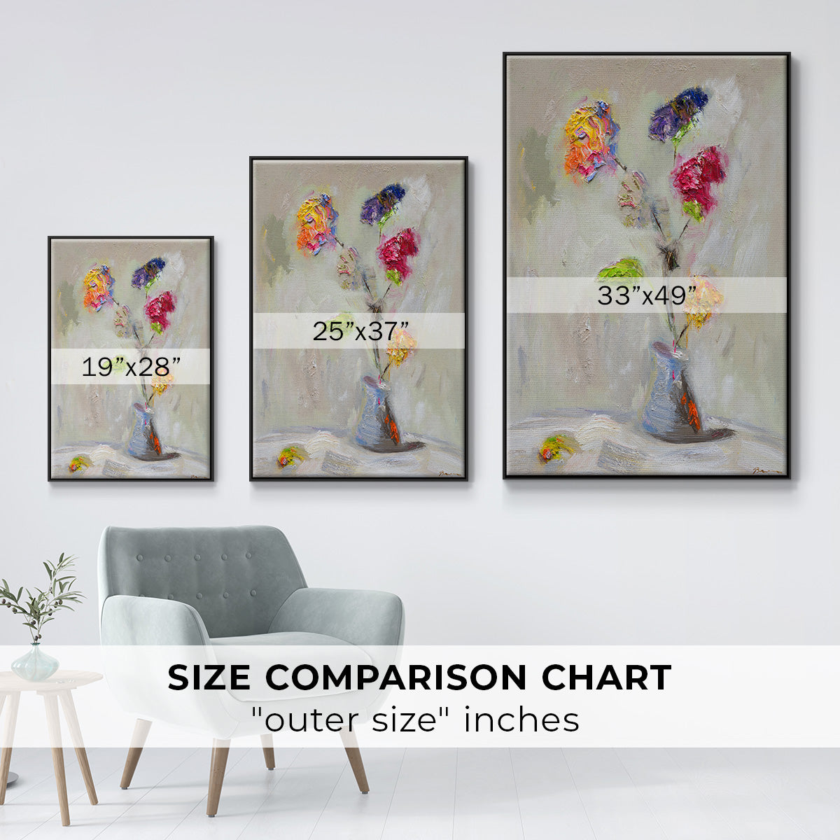 Neoplitan Floral - Floater Framed Canvas Print
