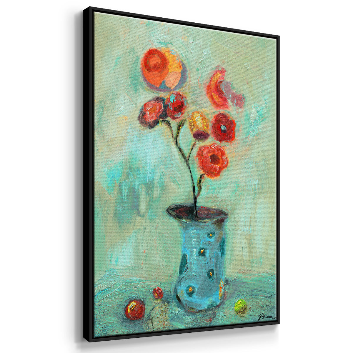 Orange Pop - Floater Framed Canvas Print