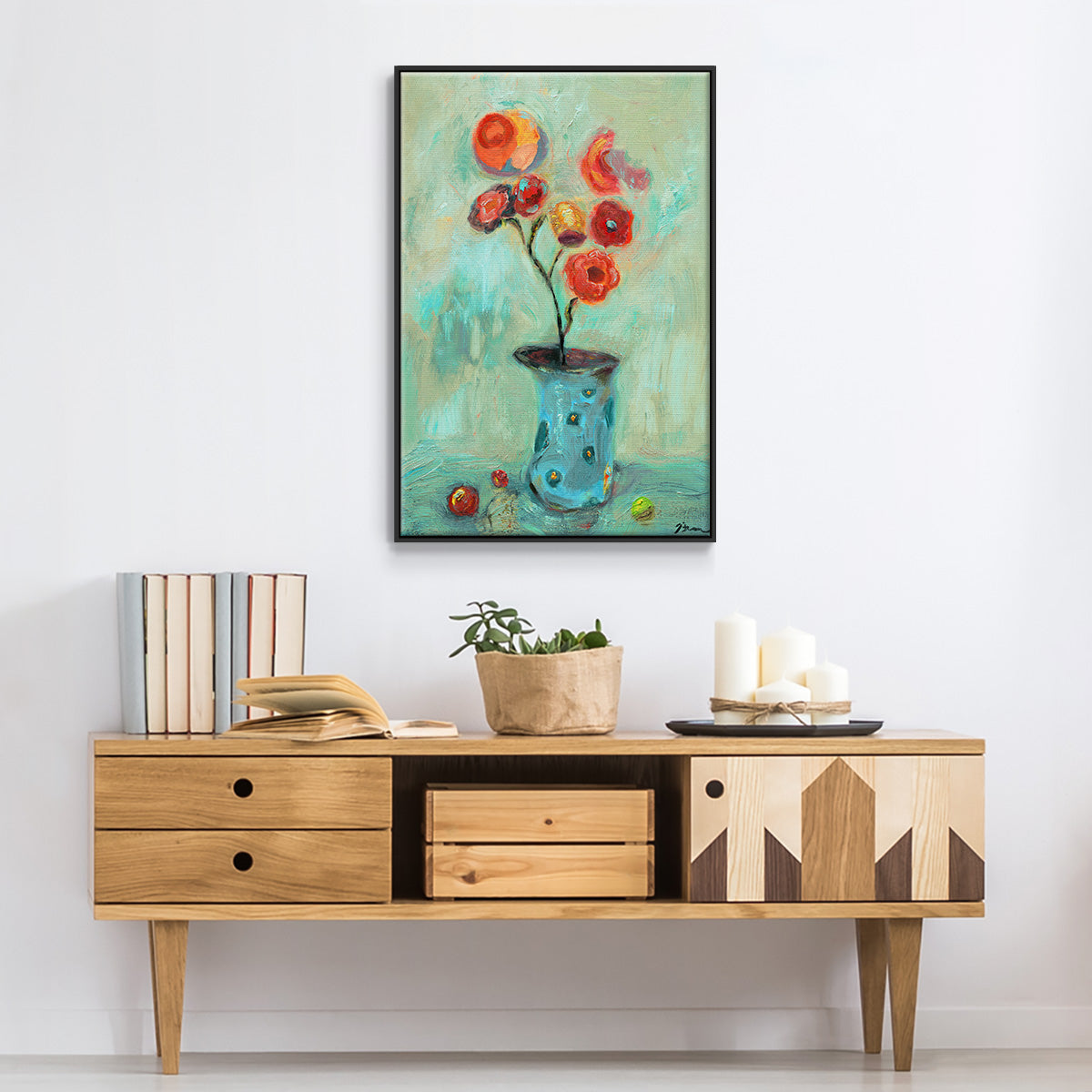 Orange Pop - Floater Framed Canvas Print