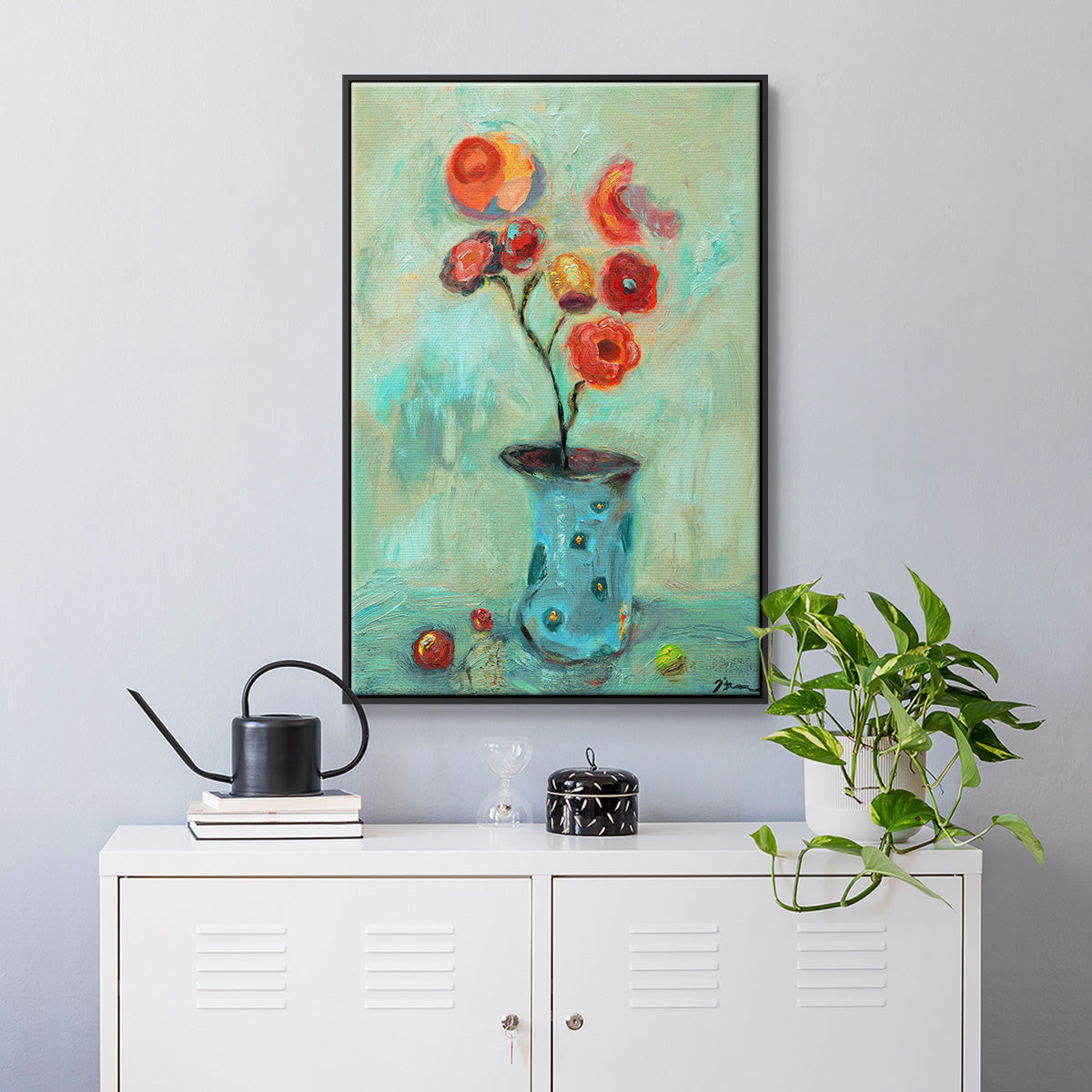 Orange Pop - Floater Framed Canvas Print