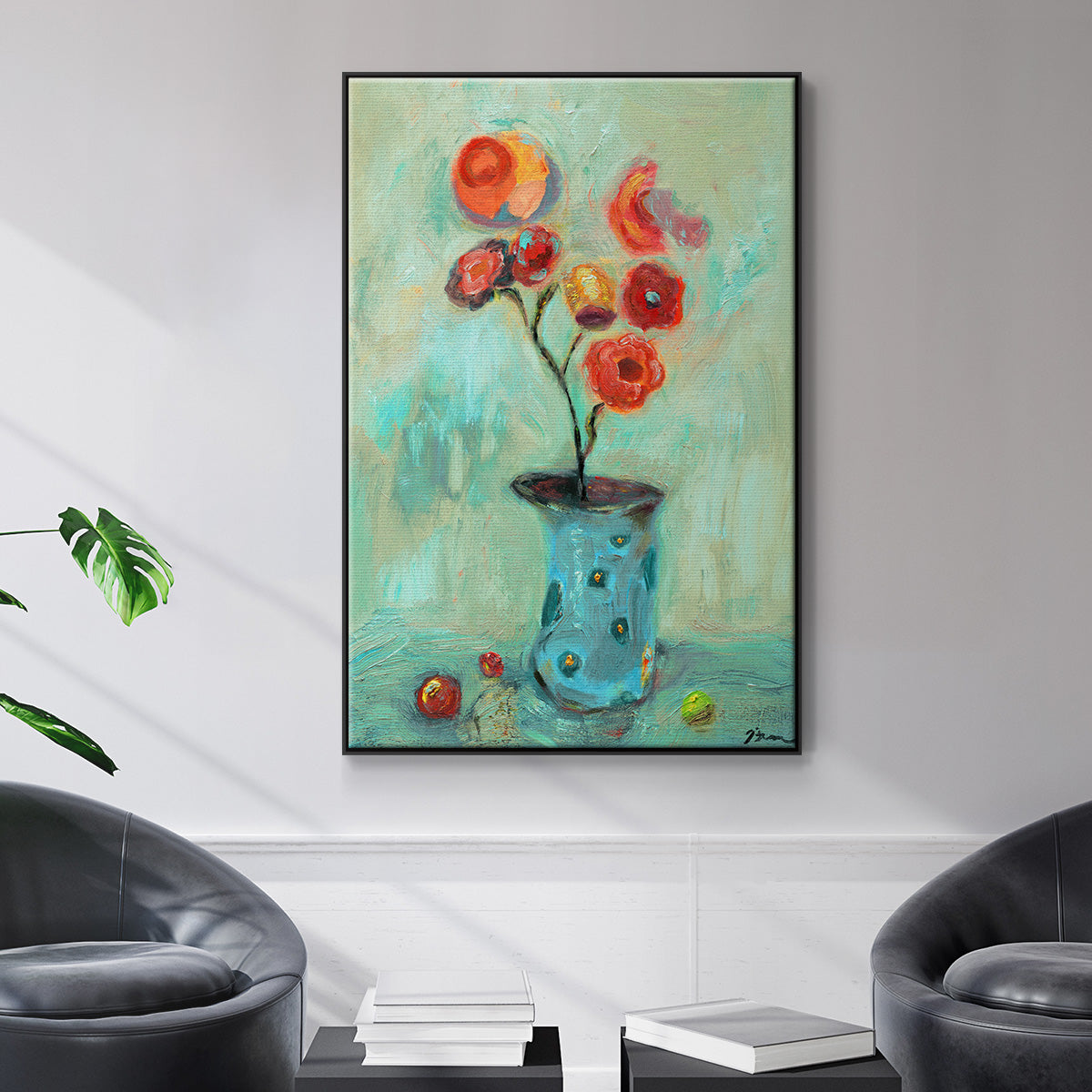 Orange Pop - Floater Framed Canvas Print